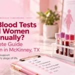 What blood tests should women get annually including CBC CMP cholesterol and thyroid testing